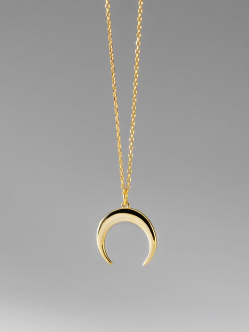 Rosh 925 Sterling Silver Moon Minimalist Necklace 2