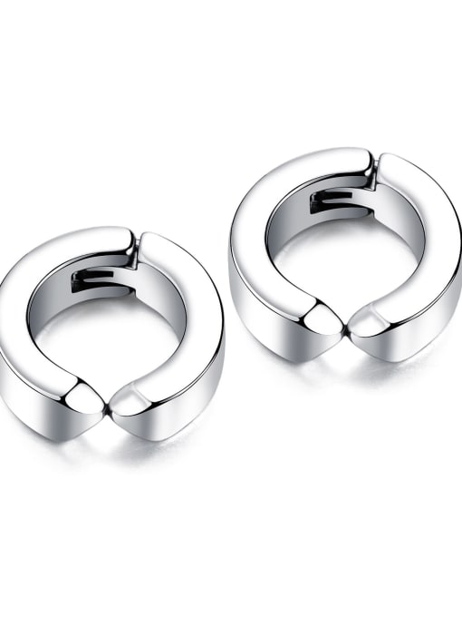 507 White Earrings Titanium Geometric Hip Hop Huggie Earring