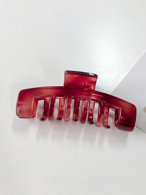 red Alloy Cellulose Acetate Hip Hop Geometric  Jaw Hair Claw