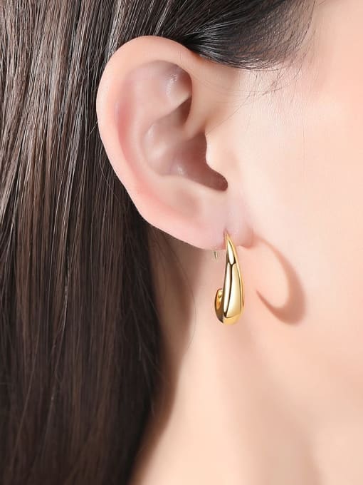 BLING SU Brass Geometric Minimalist Hook Earring 1