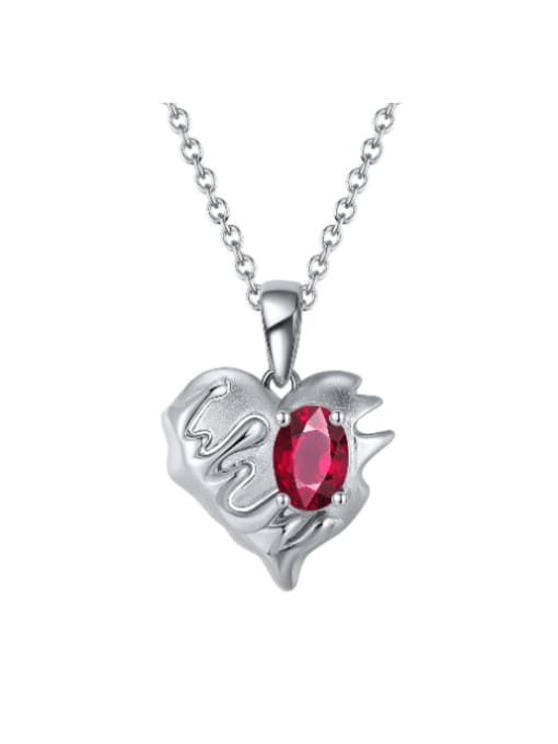 RINNTIN 925 Sterling Silver Cubic Zirconia Heart Minimalist Necklace 2