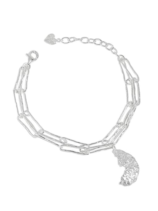 silver 925 Sterling Silver Geometric Vintage Strand Bracelet
