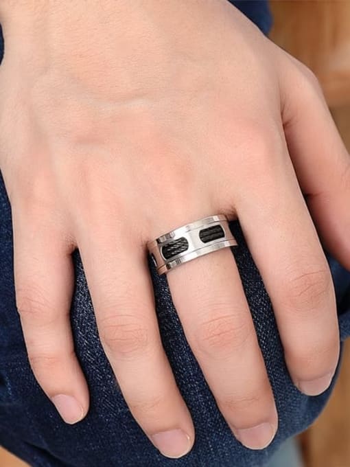 CONG Stainless steel Geometric Vintage Band Ring 1