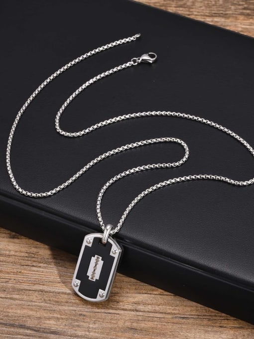 PN 1938S 1 Chain Matching Stainless steel Geometric Hip Hop Long Strand Necklace