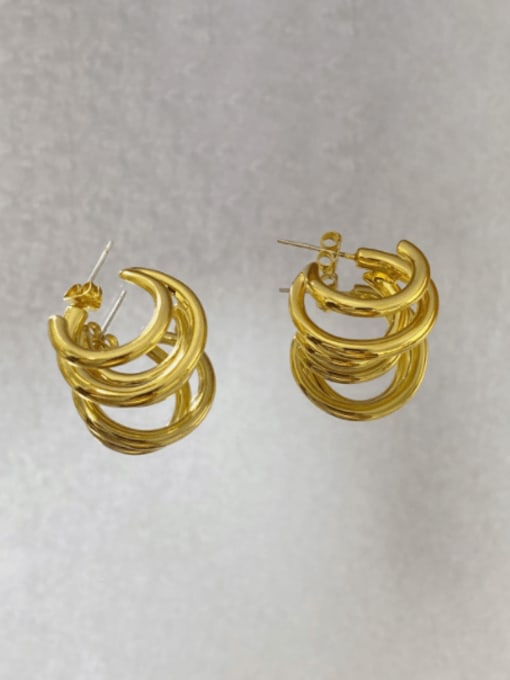 LI MUMU Brass Geometric Minimalist Stud Earring 0