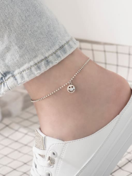 XBOX 925 Sterling Silver Geometric Vintage Bead Anklet 1