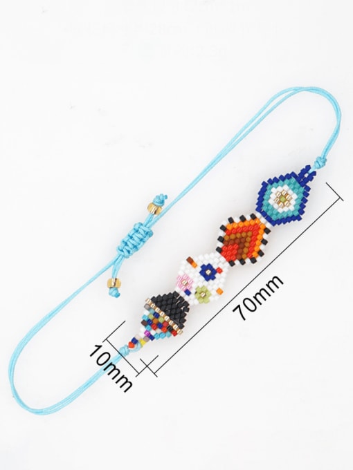 MI B220119A Miyuki Millet Bead Multi Color Geometric Bohemia Adjustable Bracelet