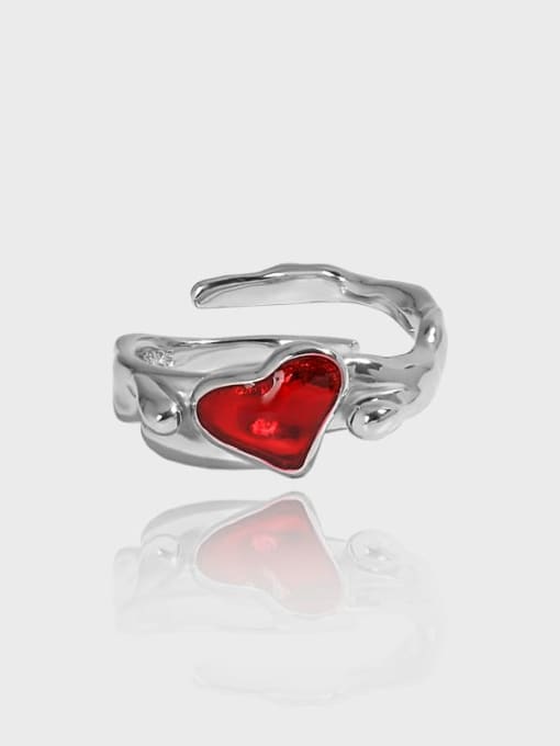 DAKA 925 Sterling Silver Shell Heart Minimalist Band Ring