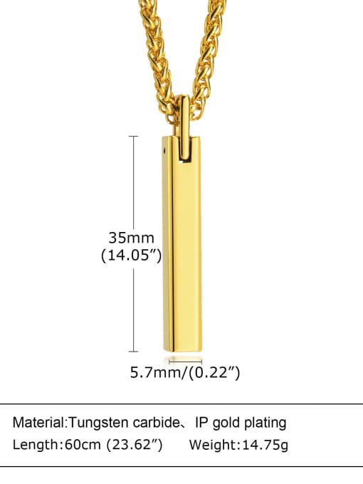 Gold Pendant Chain Titanium Steel Minimalist Geometric Pendant