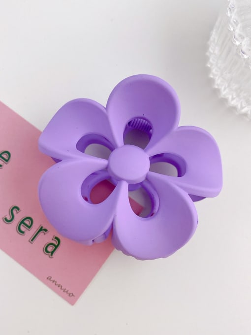 Purple 8cm Alloy Resin Trend Flower  Jaw Hair Claw