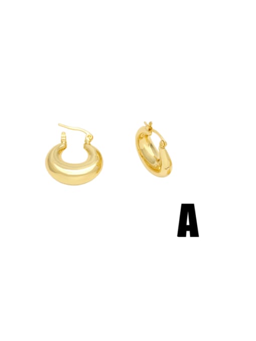 A Brass Geometric Minimalist Hoop Earring