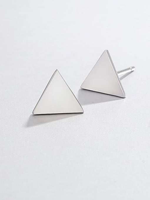 HAHN 925 Sterling Silver Smooth Triangle Minimalist Stud Earring 0