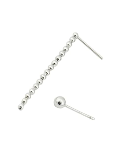 XBOX 925 Sterling Silver Bead Round Minimalist Drop Earring 0