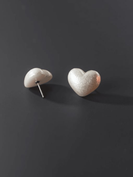 Rosh 925 Sterling Silver Heart Minimalist Stud Earring