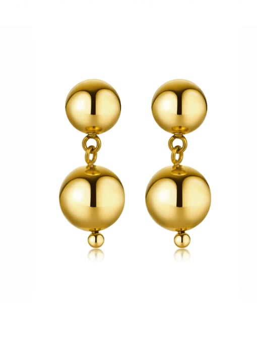 CONG Stainless steel Round  Ball Minimalist Drop Earring