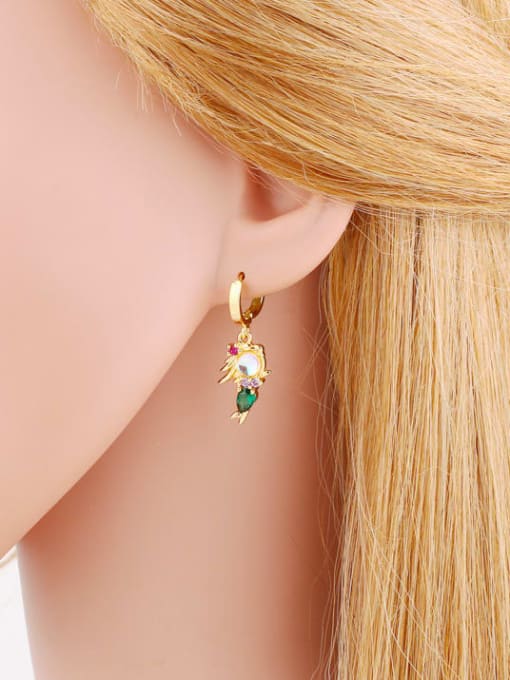 CC Brass Cubic Zirconia Mermaid Trend Huggie Earring 1