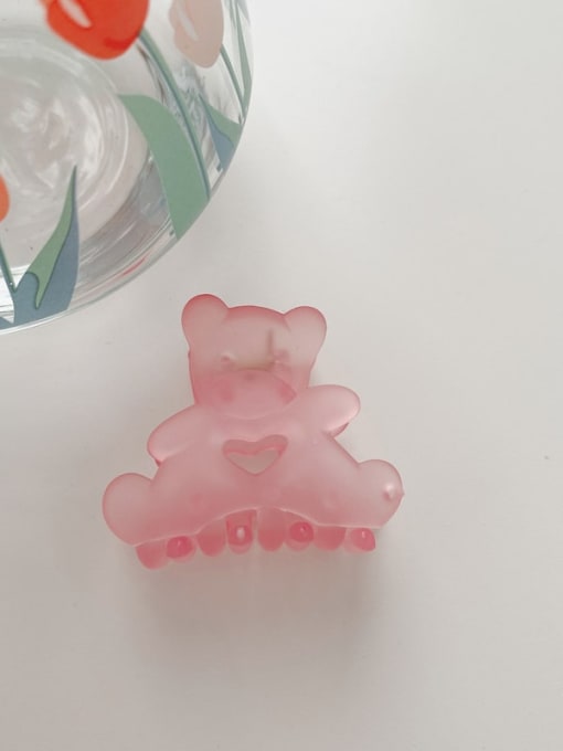 Fog pink 4.5cm Alloy Resin Cute Little bear  Jaw Hair Claw
