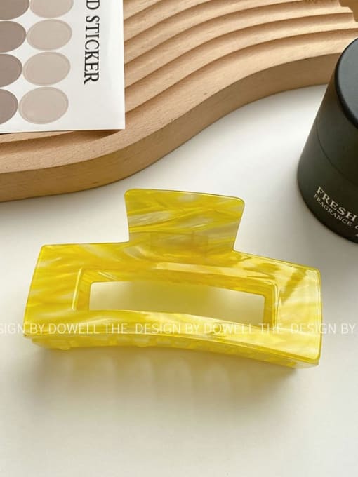 Yellow stripe 10cm Cellulose Acetate Trend Geometric Alloy Multi Color Jaw Hair Claw