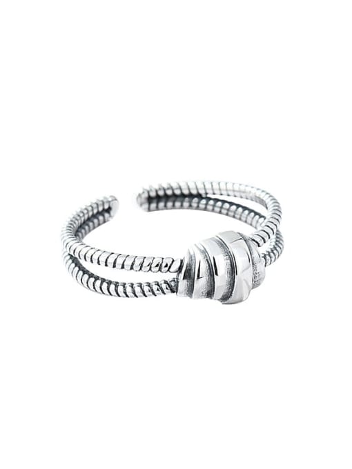 Twist twist ring 925 Sterling Silver Irregular Vintage Stackable Ring
