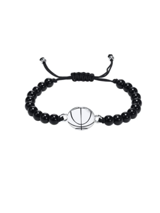 CONG Titanium Steel Carnelian Geometric Hip Hop Adjustable Bracelet 0
