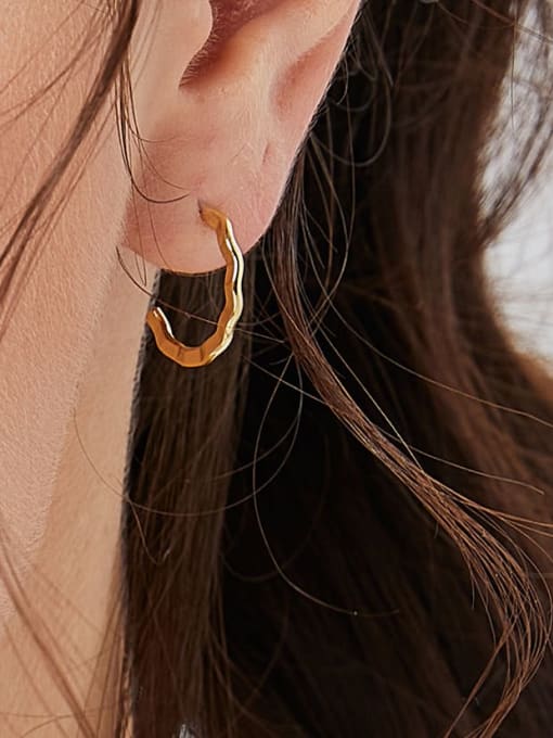 CHARME Brass Geometric Minimalist Hoop Earring 1