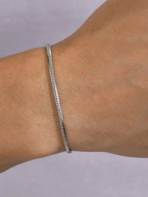 CONG Stainless steel Snake Bone Chain Minimalist Link Bracelet 1