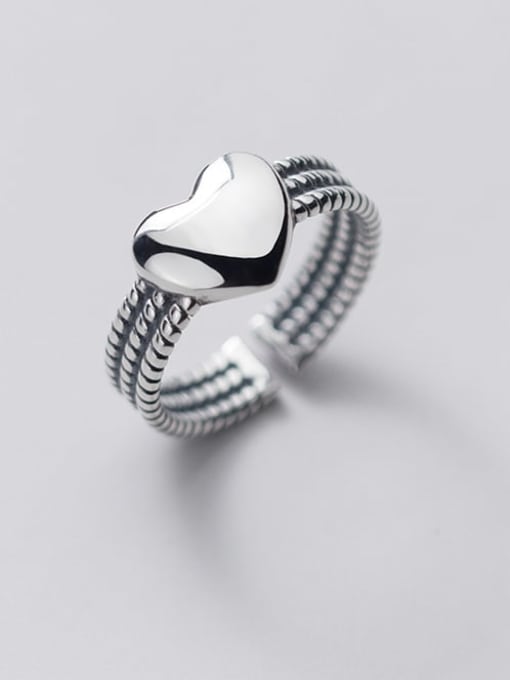 Rosh 925 Sterling Silver Heart Vintage Stackable Ring 3