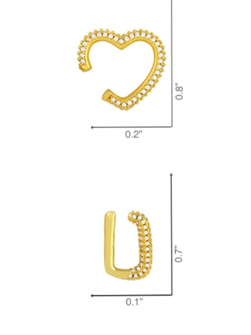 CC Brass Cubic Zirconia Heart Minimalist Huggie Earring 4