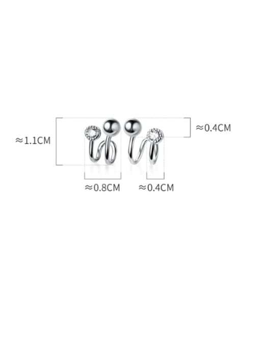 Rosh 925 Sterling Silver Irregular Minimalist Hook Earring 4