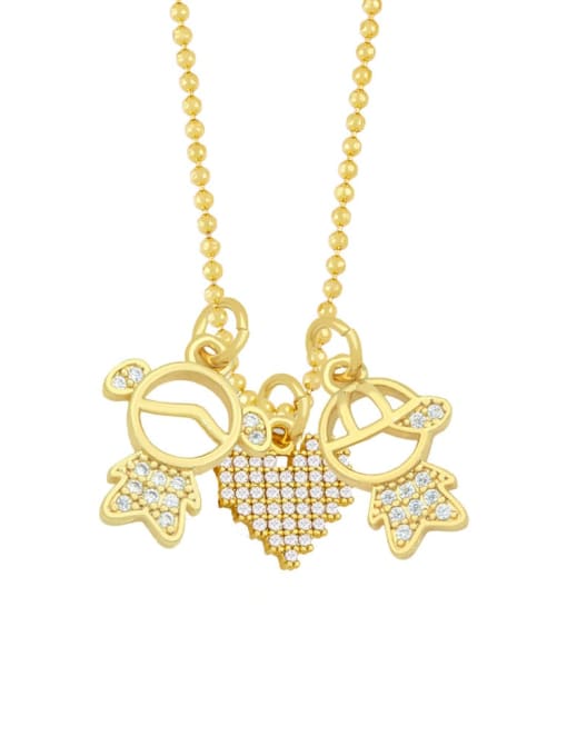 CC Brass Cubic Zirconia Angel Minimalist Necklace 1