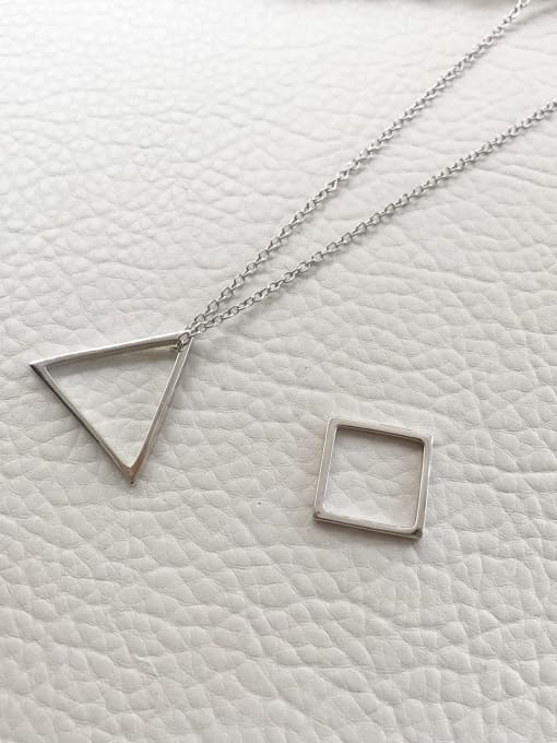 Boomer Cat 925 Sterling Silver Combined Geometric Necklace 1