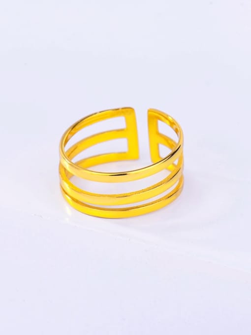 Rd0205 gold 925 Sterling Silver Geometric Minimalist Band Ring