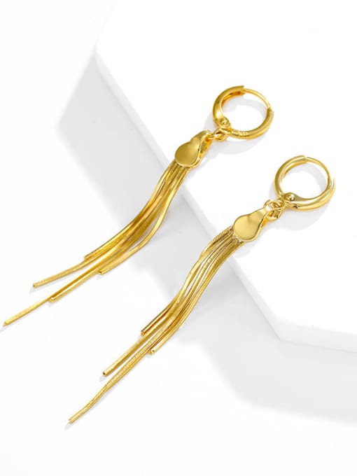 XP Brass Tassel Minimalist Threader Earring 2
