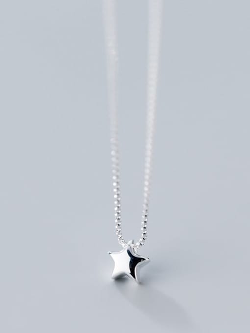 Rosh 925 sterling silver simple fashion Pentagram Star Pendant Necklace 1