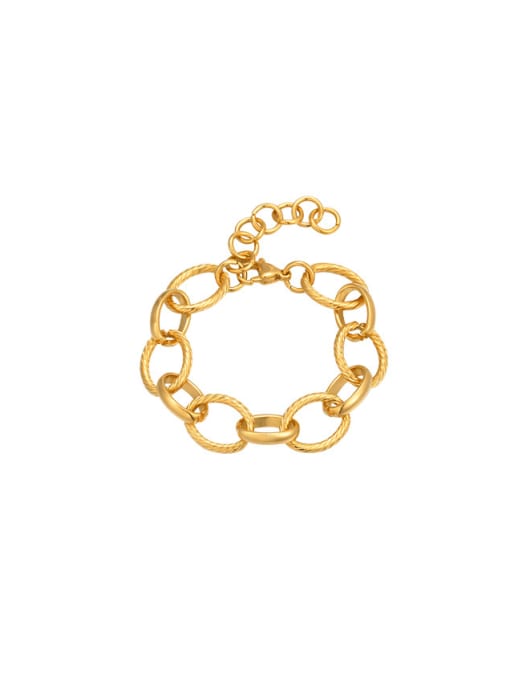 LI MUMU Stainless steel Hollow Geometric Chain Minimalist Link Bracelet 0