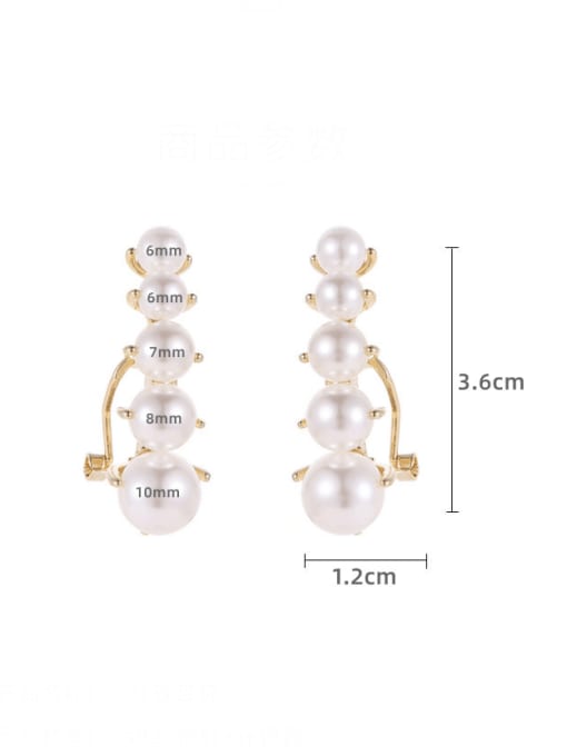 Luxu Brass Imitation Pearl Geometric Minimalist Drop Earring 2