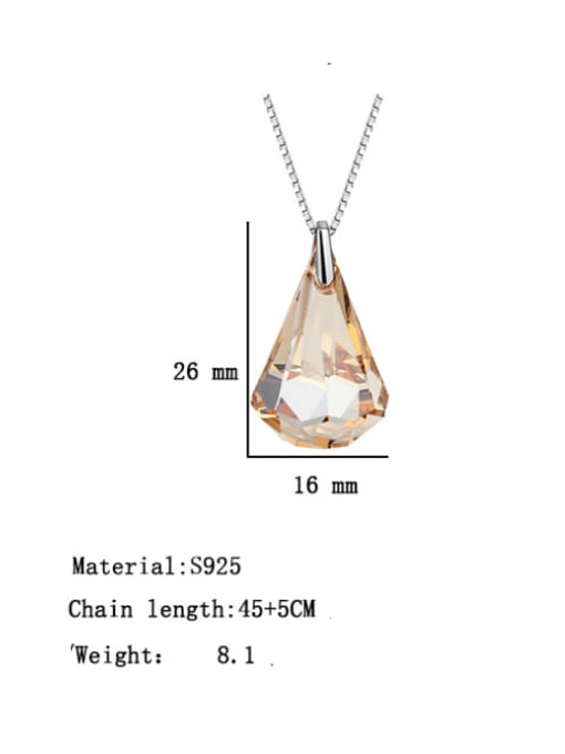 BC-Swarovski Elements 925 Sterling Silver Austrian Crystal Irregular Classic Necklace 2