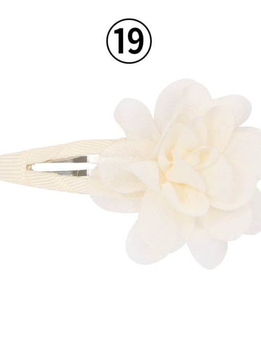 19m white Alloy Yarn Minimalist Flower  Multi Color Hair Barrette
