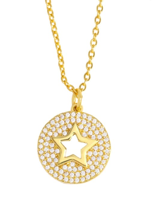 stars Brass Cubic Zirconia Star Vintage Necklace