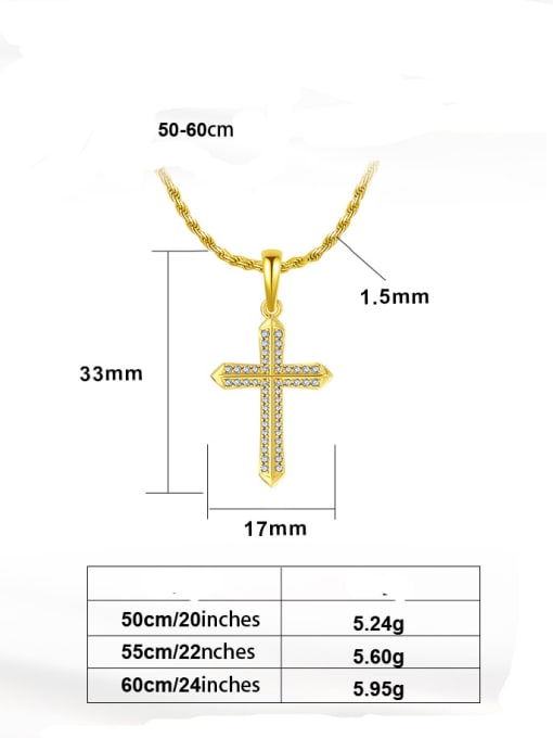 RINNTIN 925 Sterling Silver Cubic Zirconia Cross Minimalist Regligious Necklace 2