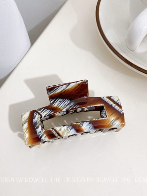Square coffee F487 Cellulose Acetate Trend Geometric Alloy Multi Color Jaw Hair Claw