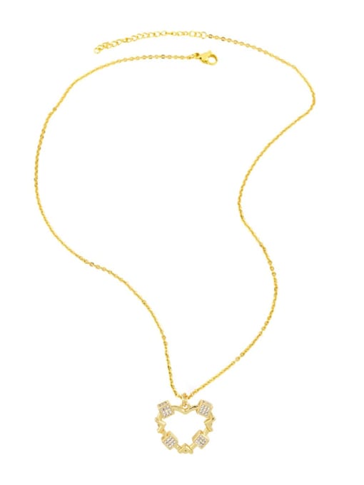 CC Brass Cubic Zirconia  Trend Heart Pendant Necklace 4