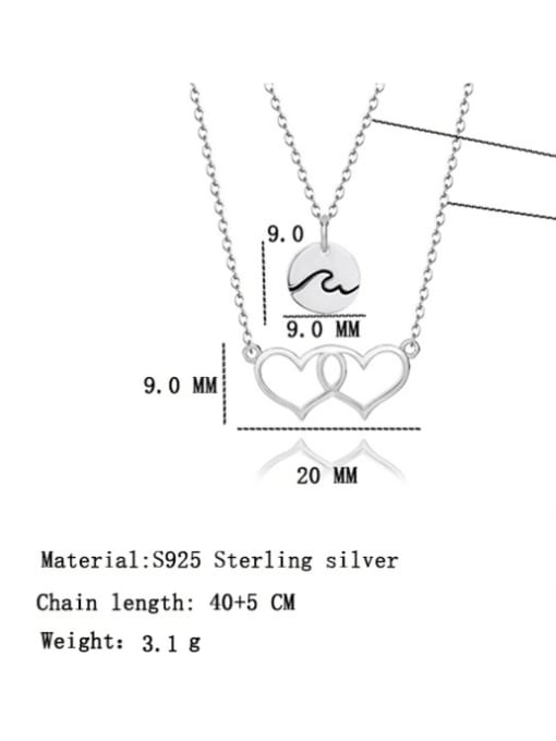 BC-Swarovski Elements 925 Sterling Silver Heart Minimalist Multi Strand Necklace 3