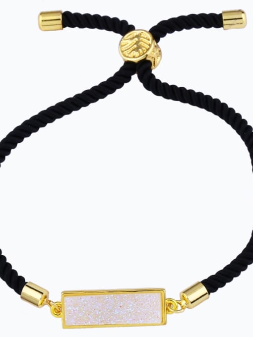 Black rope opal Red rope Geometric Minimalist Adjustable Bracelet