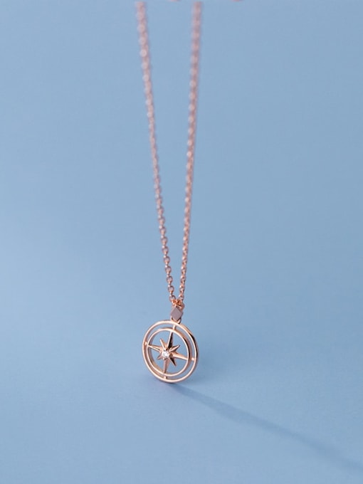 rose gold 925 Sterling Silver Cubic Zirconia Letter Minimalist Necklace