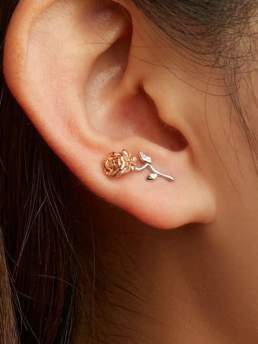 Jare 925 Sterling Silver Flower Cute Stud Earring 1