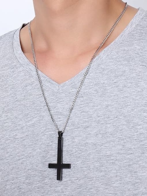 CONG Stainless steel Cross Vintage Regligious Necklace 4