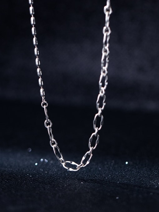 Rosh 925 Sterling Silver  Hollow Geometric Chain Minimalist Necklace 0