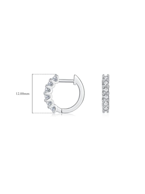 MODN 925 Sterling Silver Cubic Zirconia Geometric Dainty Huggie Earring 2