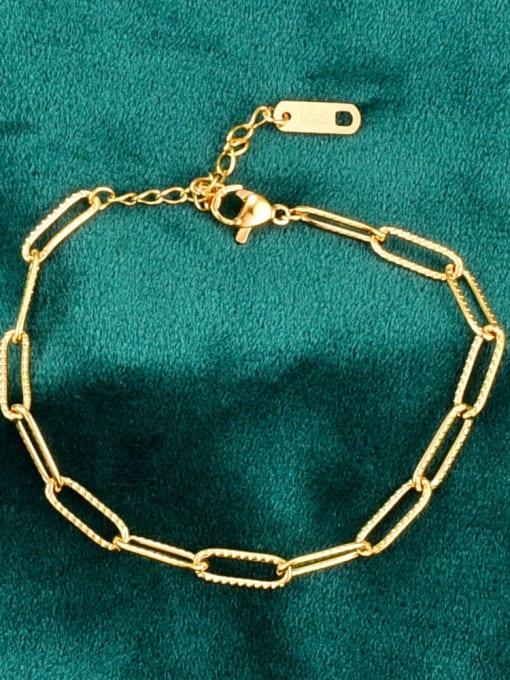 A TEEM Titanium Hollow  Geometric Minimalist Link Bracelet 1